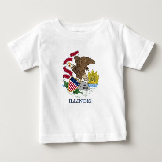 Baby T Shirt mit Flagge von Ilinois (Vorderseite)
