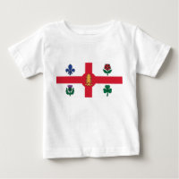 Baby-T-Shirt mit Flagge von Montreal