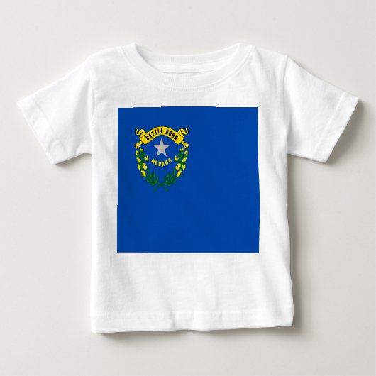 Baby T Shirt mit Flagge von Nevada (Vorderseite)