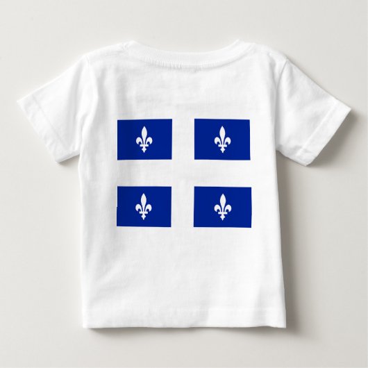 Baby T - Shirt mit Flagge von Quebec (Rückseite)