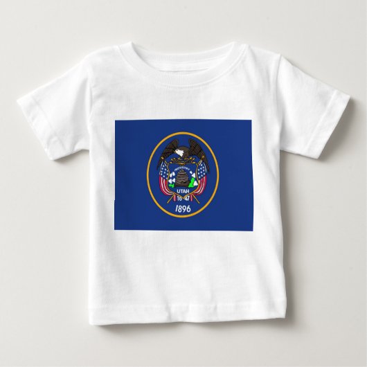 Baby T Shirt mit Flagge von Utah (Vorderseite)