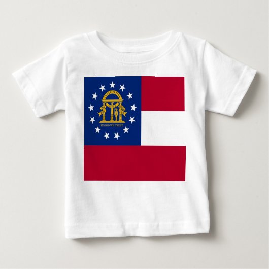 Baby T Shirt mit georgischer Flagge, USA. (Vorderseite)