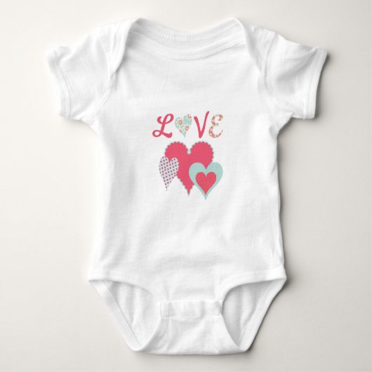 Baby T-Shirt mit Herz Baby Strampler (Vorderseite)