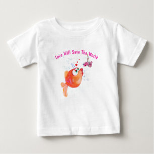 Baby-T-Shirt mit lustigem Fisch und Wurm - Ihr Tex Baby T-shirt