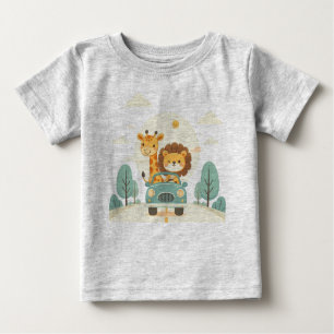 Baby-T - Shirt mit Niedlichen Cartoon-Tieren Print