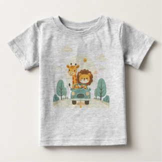 Baby-T - Shirt mit Niedlichen Cartoon-Tieren Print