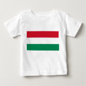 Baby T - Shirt mit ungarischer Flagge (Vorderseite)
