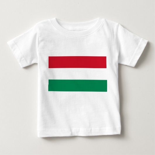 Baby T - Shirt mit ungarischer Flagge (Vorderseite)