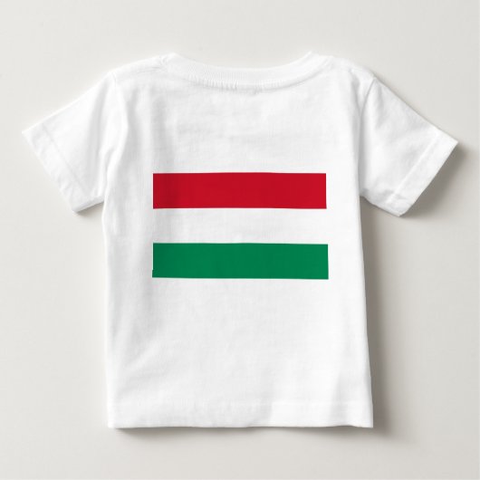 Baby T - Shirt mit ungarischer Flagge (Rückseite)