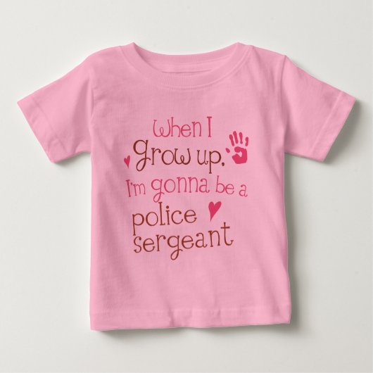 Baby-T - Shirt Polizei-Sergeant-(Zukunft) Säugling (Vorderseite)