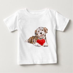 Baby T - Shirt Welpe mit Herzgeschenk für Sie