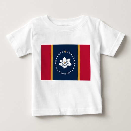 Baby T-Shirt with Flag of Mississippi (Vorderseite)