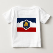 Baby T-Shirt with Flag of Utah, USA (Rückseite)