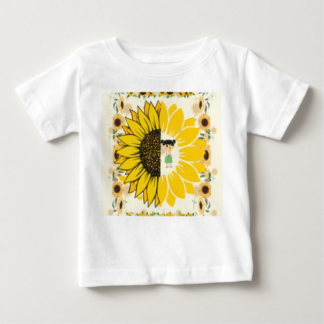 Baby-T - Shirt zum Thema Sonnenblumen (Vorderseite)