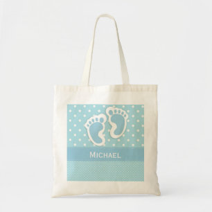 Baby-Taschen-blauer Tupfen-Abdruck u. Name Tragetasche