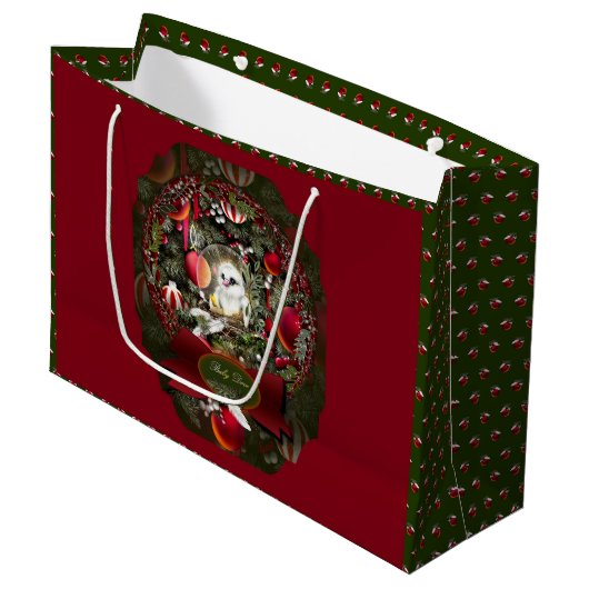 Baby-Taube Große Geschenktüte (Vorderseite Schrägansicht)
