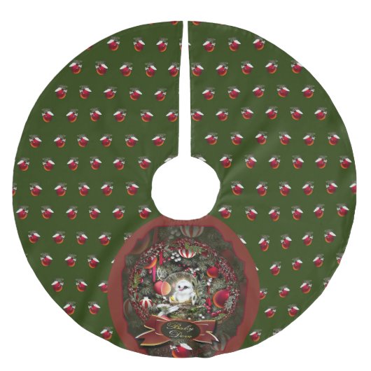 Baby-Taube Polyester Weihnachtsbaumdecke (Vorderseite)