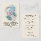 Baby Taufbecken Angel Gebet Visitenkarte (Vorne/Hinten)