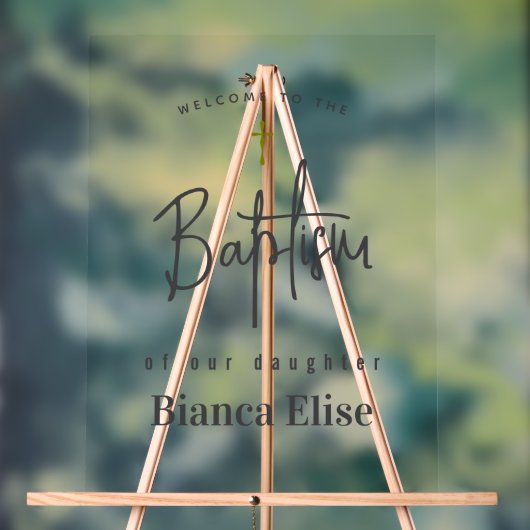 Baby Taufe Akryllische Begrüßungszeichen Acrylschild (Neutral)