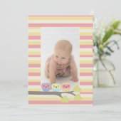 Baby Taufe Christening Pink Dolphin Foto Einladung (Stehend Vorderseite)