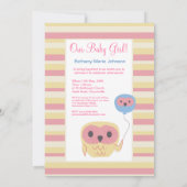 Baby Taufe Christening Pink Dolphin Foto Einladung (Rückseite)