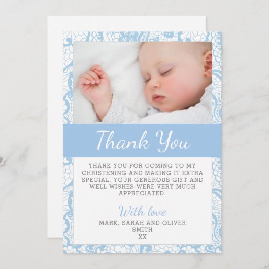 Baby-Taufe danken Ihnen zu kardieren Dankeskarte (Vorne/Hinten)
