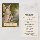 Baby-Taufe-Erinnerungskarte Angel Holy Card Visitenkarte (Vorne/Hinten)