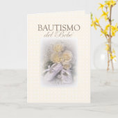 Baby-Taufe-neutrale Person, spanisch Karte (Gelbe Blume)