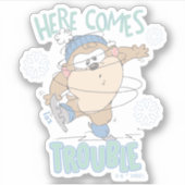 Baby TAZ™ Winter Ice Skaten Aufkleber (Vorderseite)