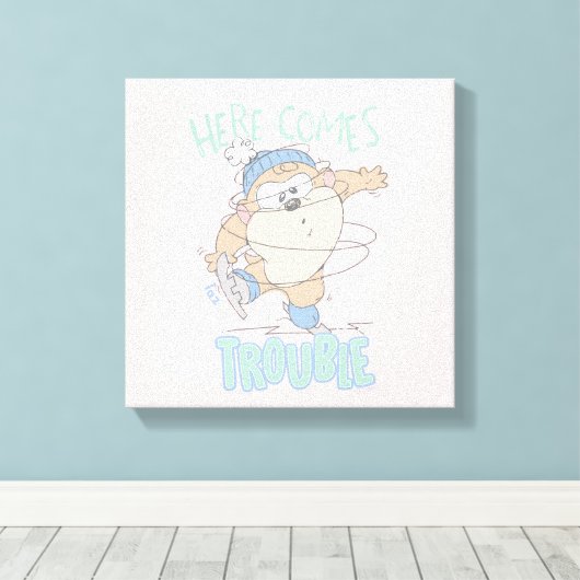 Baby TAZ™ Winter Ice Skaten Leinwanddruck (Insitu (Holzboden))