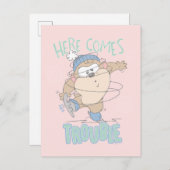 Baby TAZ™ Winter Ice Skaten Postkarte (Vorne/Hinten)