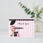 Baby Tea Dankeskarte (Stehend Vorderseite)