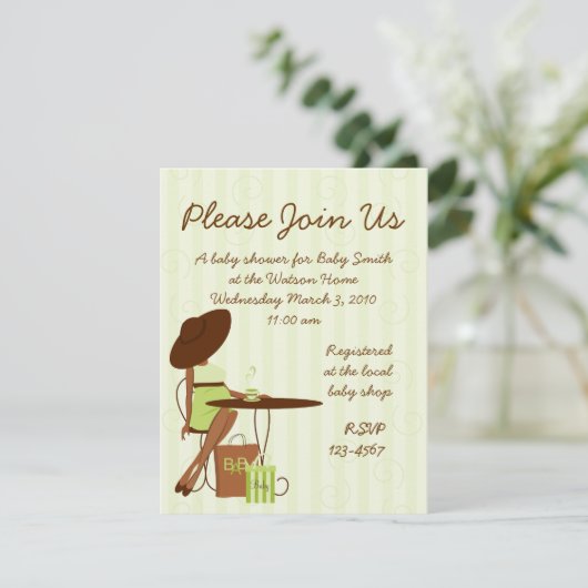 Baby Tea Einladung (Stehend Vorderseite)