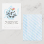 Baby Tea Party | Baby Diaper Raffle Ticket Blue Begleitkarte (Vorne/Hinten)