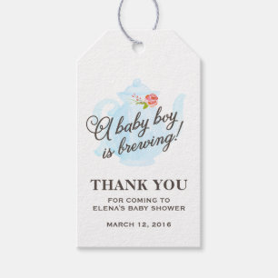 Baby Tea Party Baby Shooter Favor Gift Tag Bla Geschenkanhänger