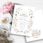 Baby Tea Party Dusche Einladung<br><div class="desc">Lass Deinen besonderen Tag Blossom mit Baby Tea Party Einladung! Dieses wunderschöne Design besticht durch atemberaubende handbemalte Aquarellblumen in lila, staubigen Blautönen und blütenrosa mit Salbei-Grün. Ob Sie nun ein Gartenhotel oder eine gemütliche, intime Ansammlung beherbergen, diese trendige Babydusche lädt zu einer besonderen Touch des Charmes bei Ihrer Veranstaltung ein....</div>