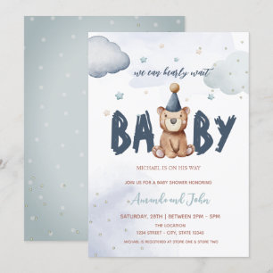 Baby Teddy Bär Babyparty Einladung