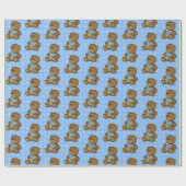 Baby Teddy Bär mit Bib Wrapping Paper Geschenkpapier (Flach)