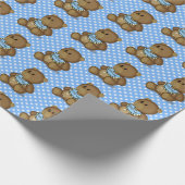 Baby Teddy Bär mit Bib Wrapping Paper Geschenkpapier (Ecke)