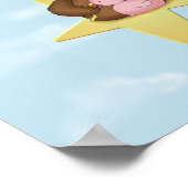 Baby Teddy Bear auf einem Star Poster (Ecke)