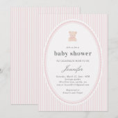 Baby Teddy bear Baby shower Invitation_Pink  Einladung (Vorne/Hinten)