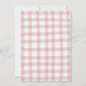 Baby Teddy bear Baby shower Pink Gingham Einladung (Rückseite)