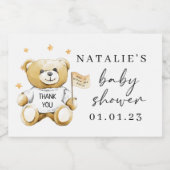 Baby Teddy Bear Baby Showers Mini Sparkling Wine L Schaumweinetikett (Einzelnes Label)