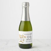 Baby Teddy Bear Baby Showers Mini Sparkling Wine L Schaumweinetikett (Vorderseite)