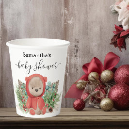 Baby Teddy Bear Christmas Boho Bouquet Pappbecher