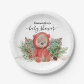 Baby Teddy Bear Christmas Boho Bouquet Pappteller (Vorderseite)