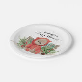 Baby Teddy Bear Christmas Boho Bouquet Pappteller (Schrägansicht)