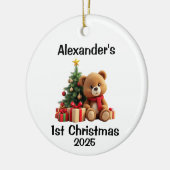Baby Teddy Bear Christmas Keramik Ornament (Links)