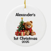 Baby Teddy Bear Christmas Keramik Ornament (Hinten)