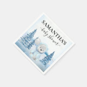 Baby Teddy Bear Christmas Winter Blue Serviette (Ecke)